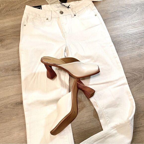 DIANE GILMAN FOREVER LUX SLIM BOOT WHITE DENIM JEANS 4 TALL NWT - Picture 10 of 16